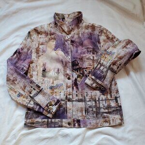 Impulse California, made in USA women's M. art to wear mauve jacket Italy travel